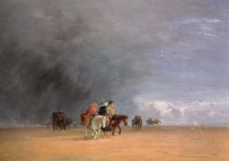 David Cox crossing the sands Sweden oil painting art